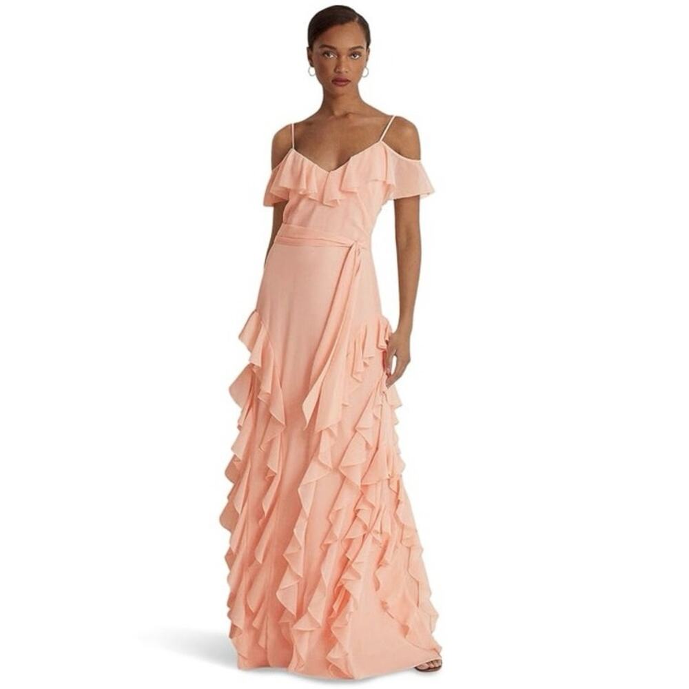 Lauren Ralph Lauren
Crinkle Georgette Off-the-Shoulder Gown